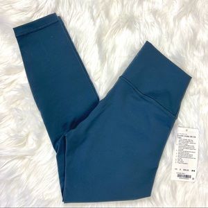 Lululemon Wunder Under High Rise 7/8 tight in color gravity muted blue teal